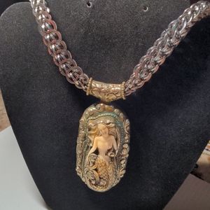 *TRADING WITH PEPPERLY19* Sterling Silver Mermaid Necklace with Steel Chainmaile